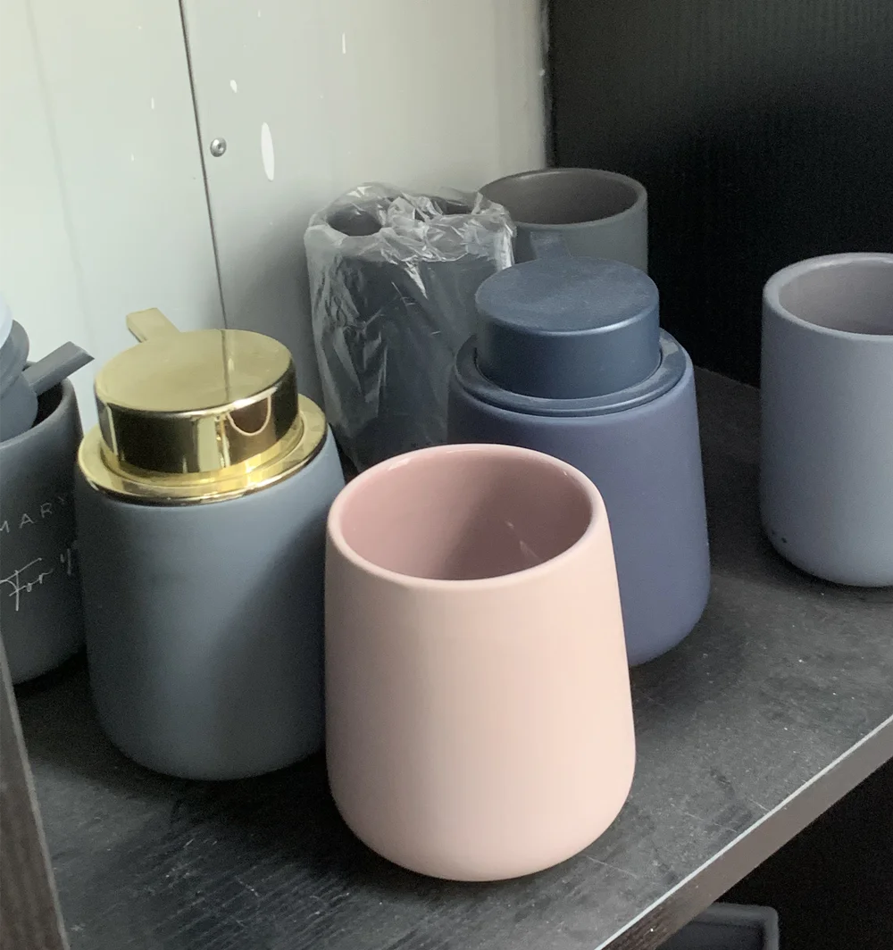 nordic simple bathroom set ceramic manual liquid hand soap dispenser