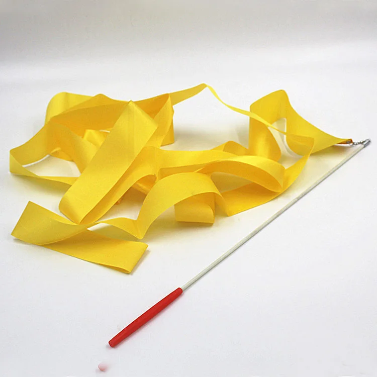 Factory 6M Length 49CM Pink Handle Colorful Rhythmic Artistic Gymnastics Dance Ribbons For Adult Kids