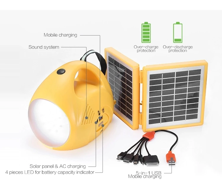 New Portable High Quality Camping Lantern and Led emergency Light  Customized solar rechargeable lamp