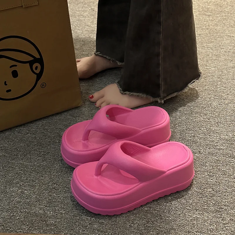 7cm platform flip-flops slippers female summer fashion women wear increase non-slip EVA flip-flops