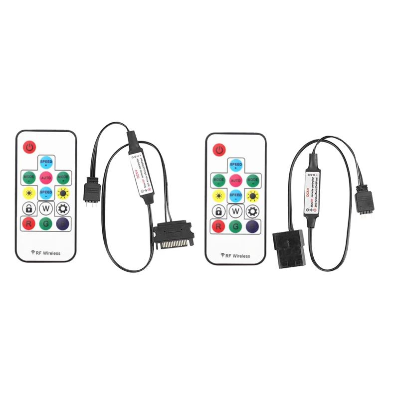 SATA Controller DC 5V 3Pin RF 14 Keys Molex Large 4Pin Pixel PC Controller for WS2812B SK6812 Addressable RGB LED Light Strips