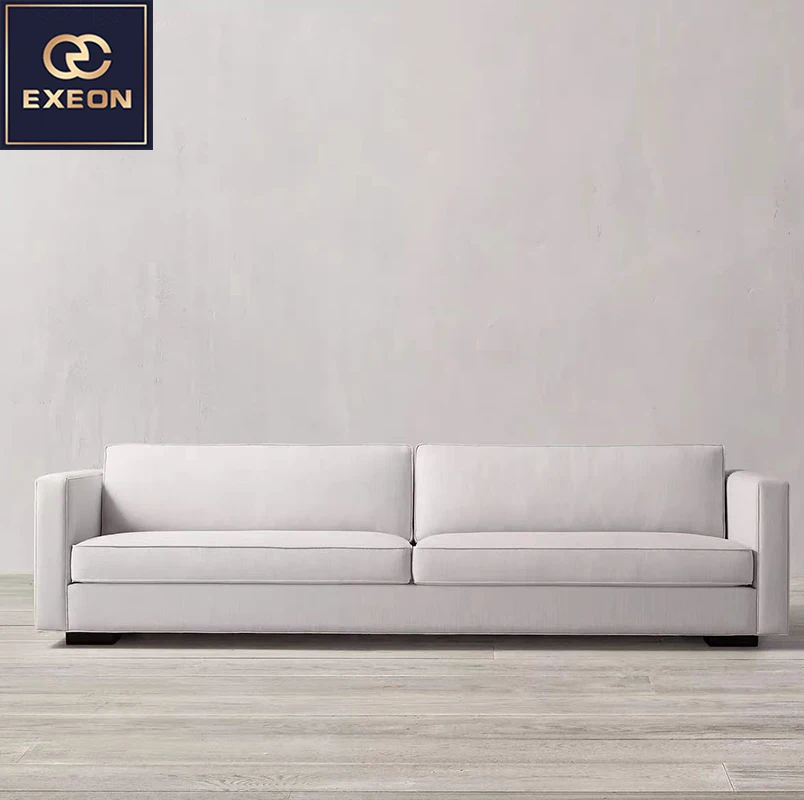 Italian Minimalist Retro Cotton Linen Living Room Sofa Modern Villa Furniture Design Combination Sofa