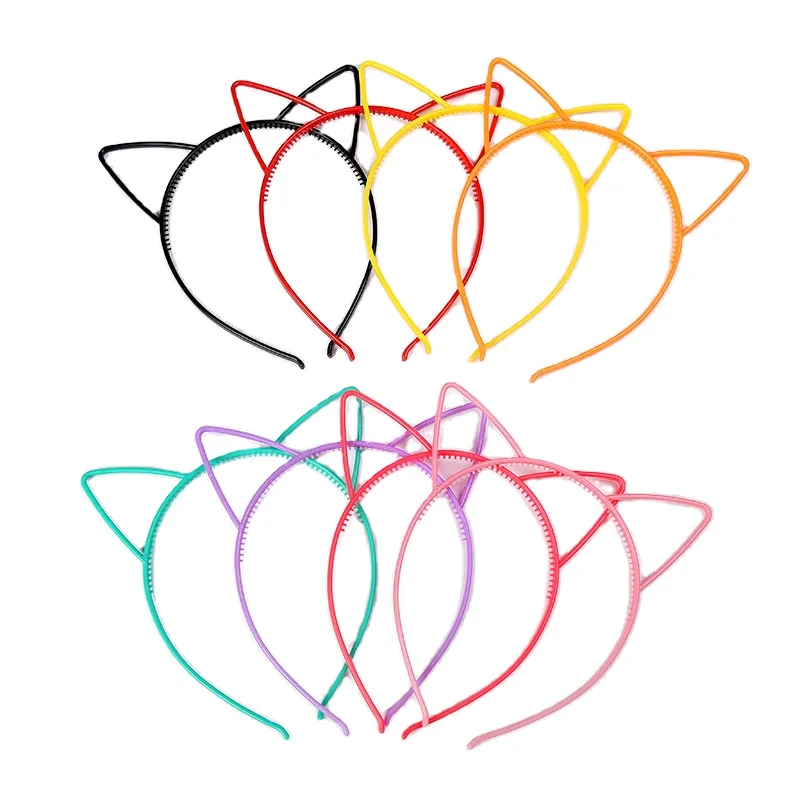 Cat Ears Headbands Kids For Women Girls Plastic Hairband Party Photo Prop Animal Hair Hoop Accessories