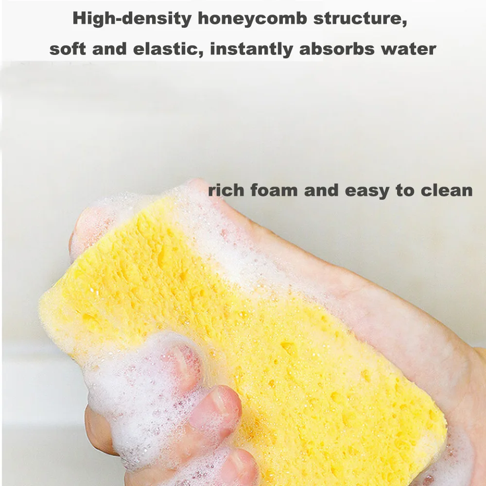 Thick Wood Pulp Dishwashing Sponge Cleaning and Absorbent Scouring Pad Kitchen Spoonges Sourcing Pads for Dish Cleaning