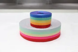 Custom 25mm 30mm 35mm Multi Color Rainbow Fake Nylon Recycled Polyester PP  Woven Webbing Strap  Jacquard Webbing Strap
