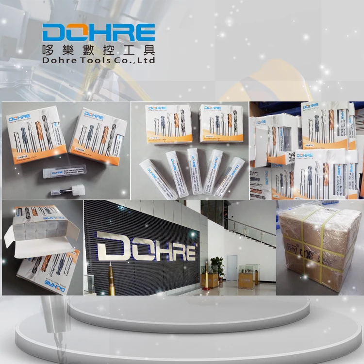 DOHRE Manufacturer stock higher quality 50 full length hrc 55 long shank corner radius end mill for metal