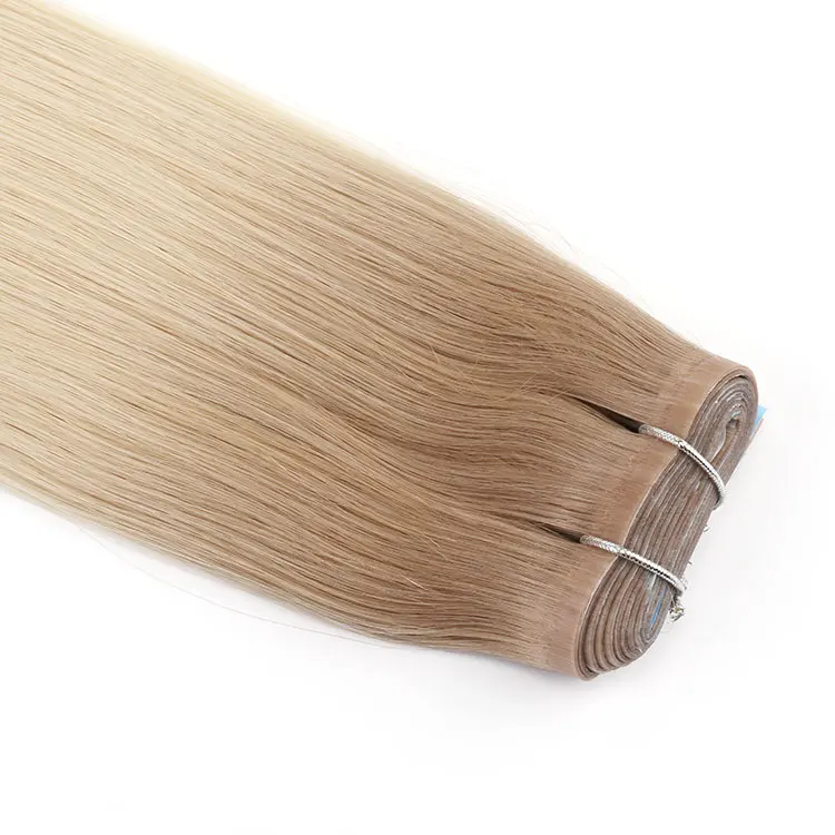 Name Brand Super Double Drawn Russian Slavic Virgin Hair Piano Pu Weft