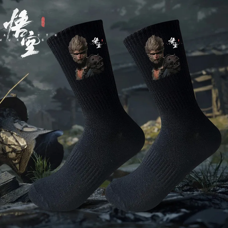 2024 New Style autumn black myth wukong socks Win Game Student crew socks for men wholesale