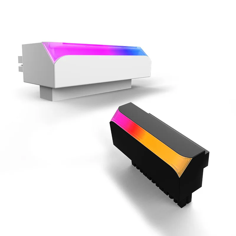 RGB ATX 24 Pin to 90 Degree Power Plug Adapter Mainboard Motherboard Power Supply Cable Connectors Modular