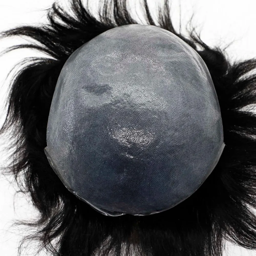 FYX men hair pieces Indian remy human hair fine mono lace toupee for men cheap price men wig pu thin skin OCT full Swiss lace