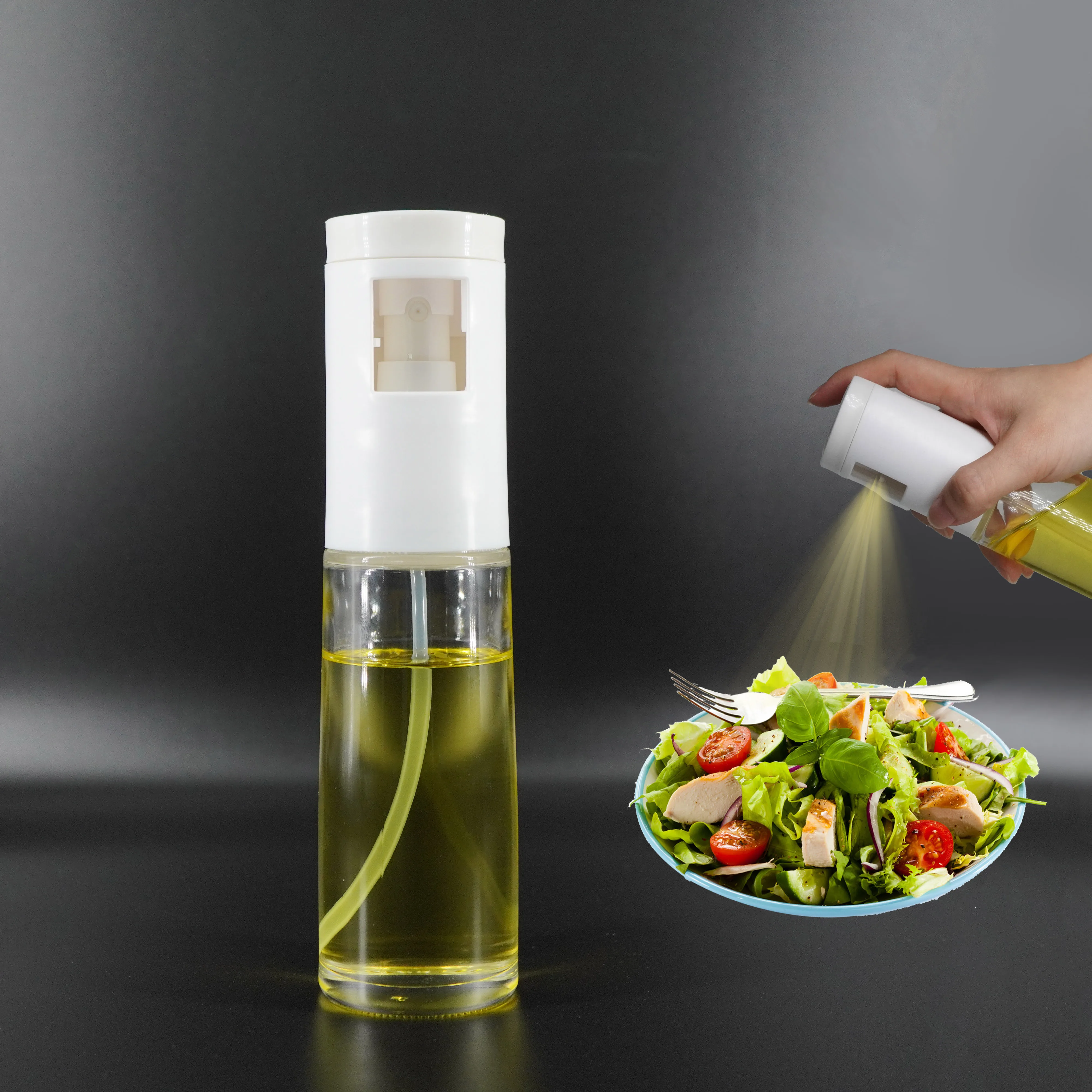 NEW ARRIVAL-glass olive oil sprayer bottle upgrade one with rotatable dust