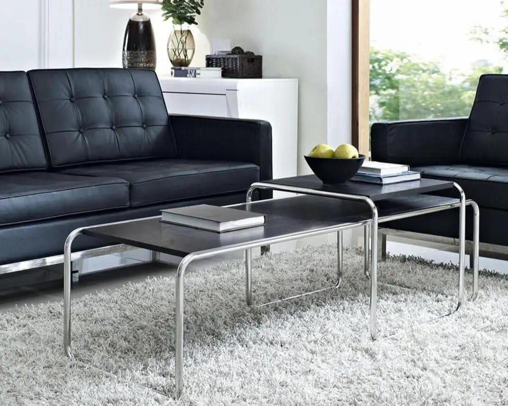 
Modern Living Room Design Luxury Coffee Tables Set Glass Furniture Stainless Steel Marble End Table Wood Top Nest Of Tables 