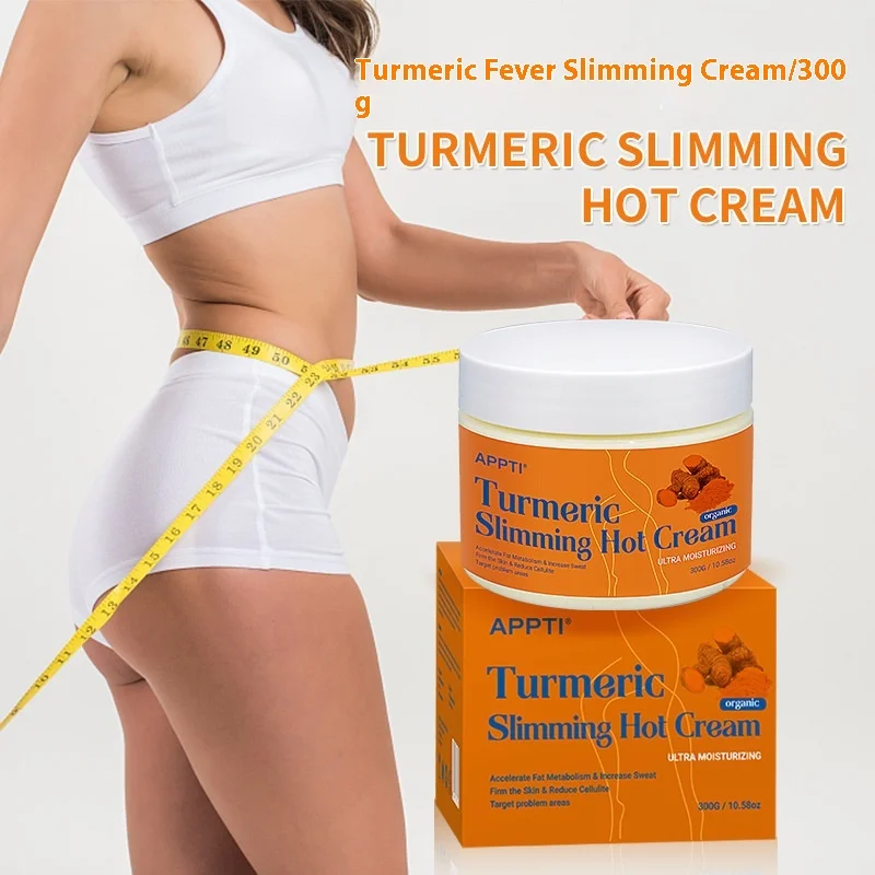 Private Label Vegan Herbal Turmeric Belly Slimming Cream for Weight Loss Tummy Waist Firming Hot Sweat Fat Burning for Body Care