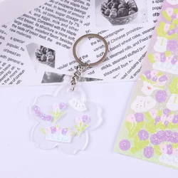 Custom shape heart rectangle square hexagon butterfly acrylic clear  blanks with DIY sticker keychain