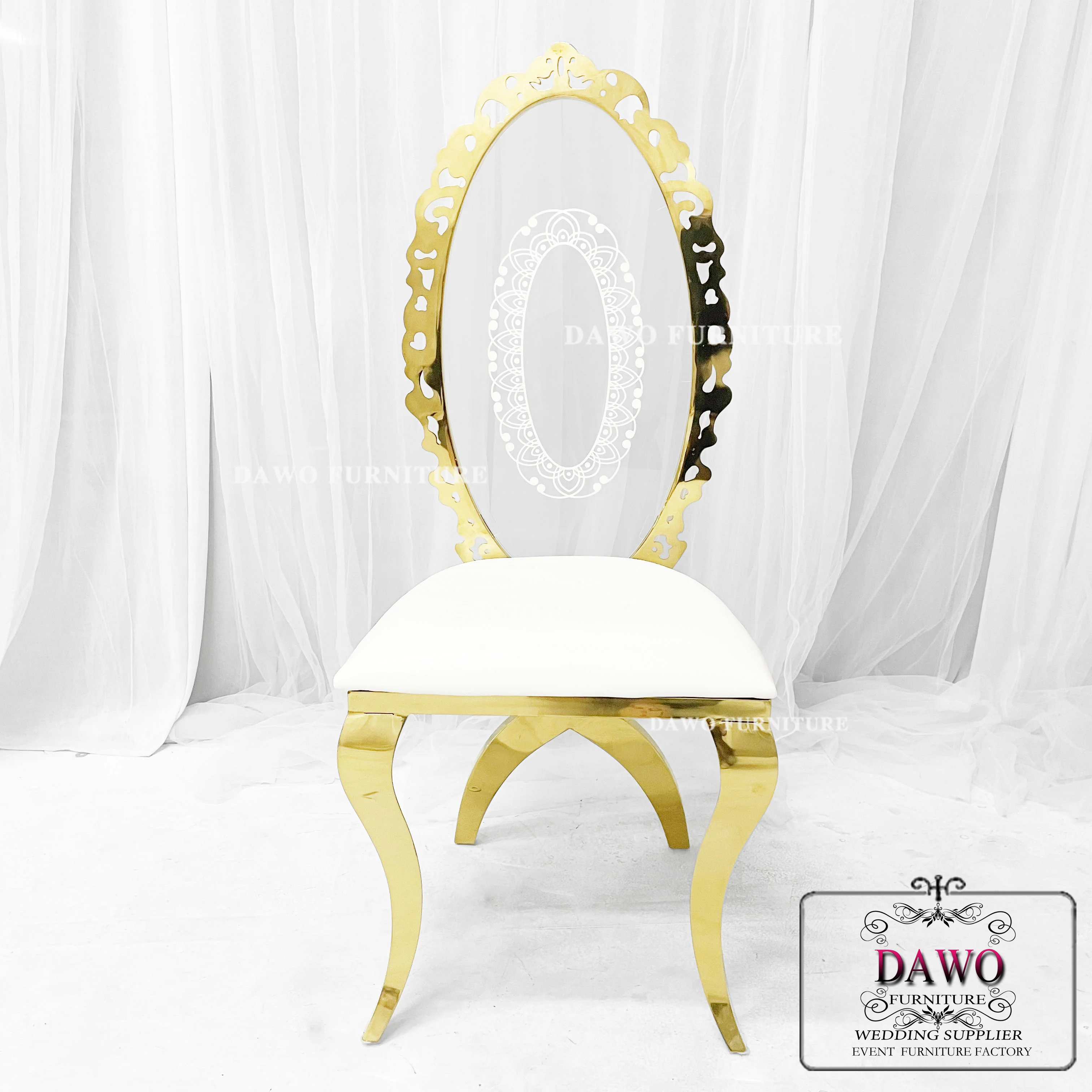 wholesale dubai stainless steel leg acrylic back wedding chivari chairs