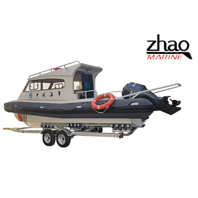 ZY Hypalon aluminum hull boat luxury hard bottom 8.6m sport rib inflatable boat HYPOLAN 1.2MM