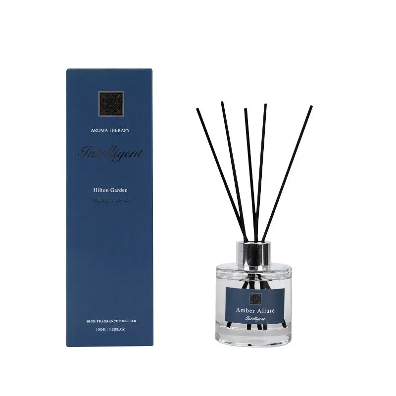 Custom Luxury Private Label Home Natural Glass Bottle Essential Oil Aroma Reed Diffuser With Rattan Sticks