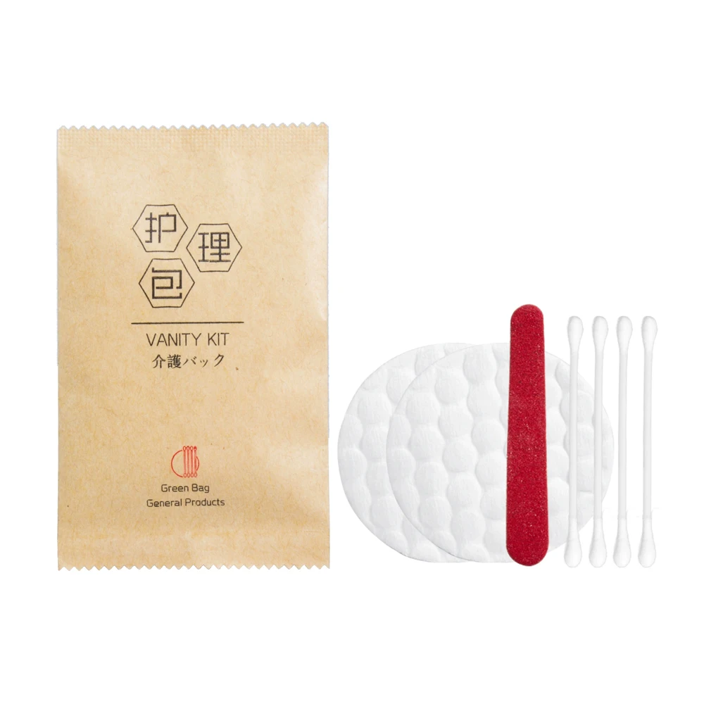 Оптовая продажа, набор туалетных принадлежностей для гостиничного спа-салона, одноразовый туалетный набор с ватными палочками для лица