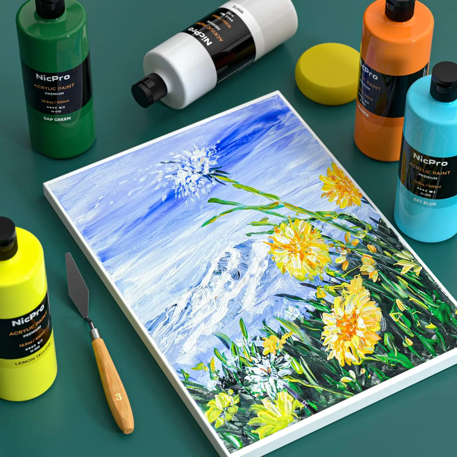 Quality 500ml Bottle Packaging Professional Acrylic Colour Artist Painting Set