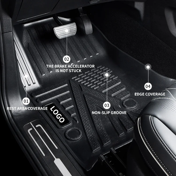 wholesale car floor mats Non Slip Protective Mats Floor Foot Pad TPE Rubber Foot 3D car mat  for 12-18 Dodge ram 1500