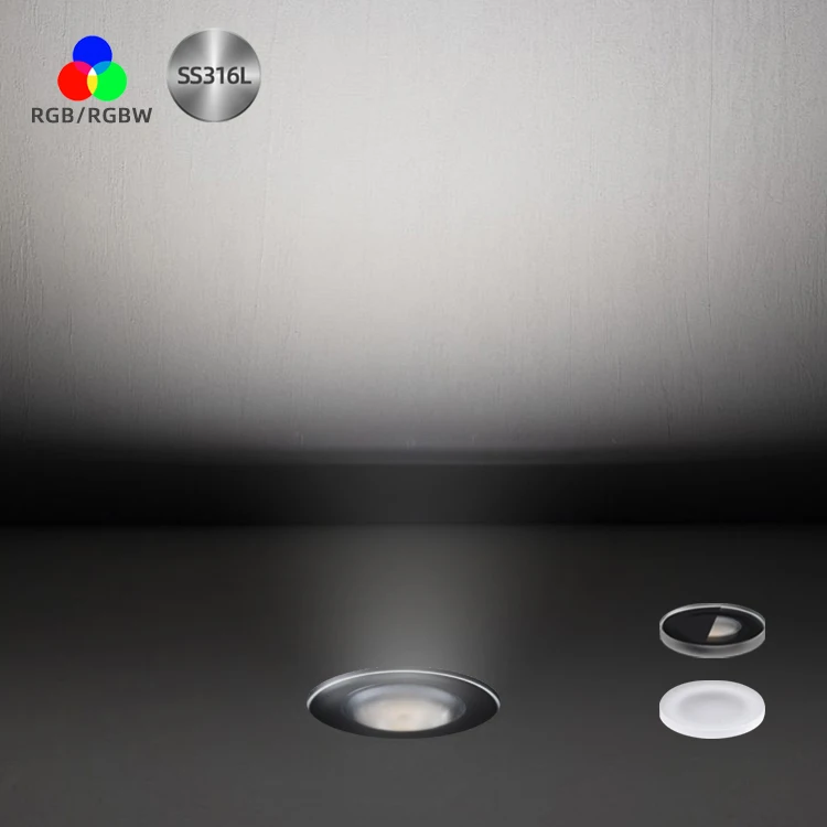IP67 Waterproof 316 Stainless Steel Led Underground Light Recessed Buried Trimless Inground Light
