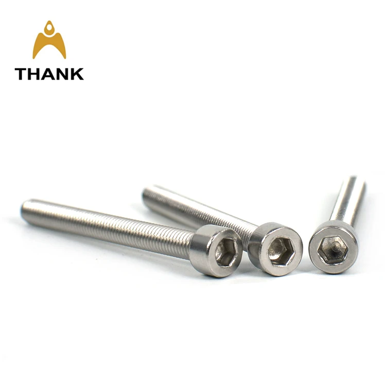 Din912 Metric fine thread hexagon stainless steel allen blank no knurling hex socket cap head screw bolt M2 M3 M6 M8 M12 M18 M24