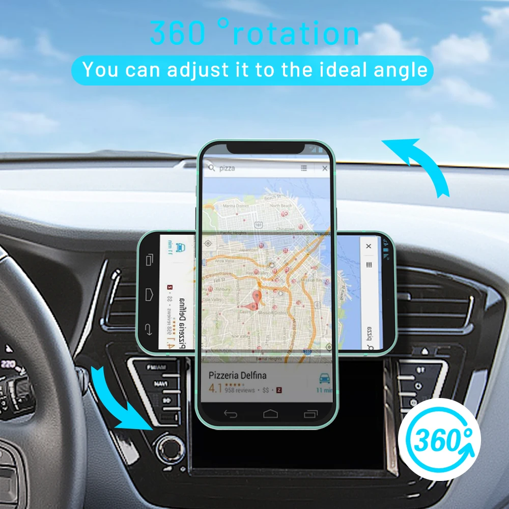 Portable Fast Charging Adapters Magnetic Force Car Wireless Charger 360 Degree Rotation Induction Wireless Charger Wholesale