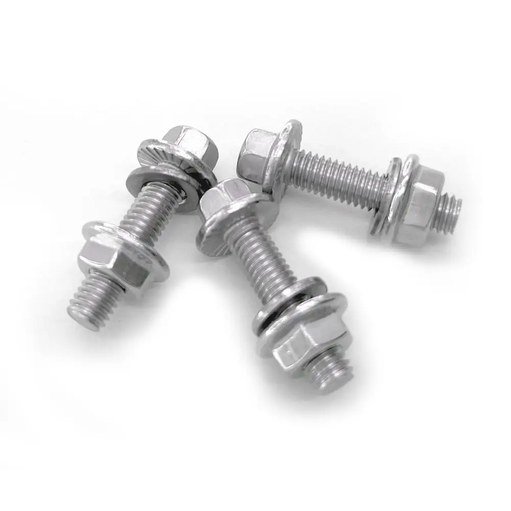 M6x1.0-20mm Flanged Hex Head Bolts, Flange Hexagon Screws, Hanger Bolts
