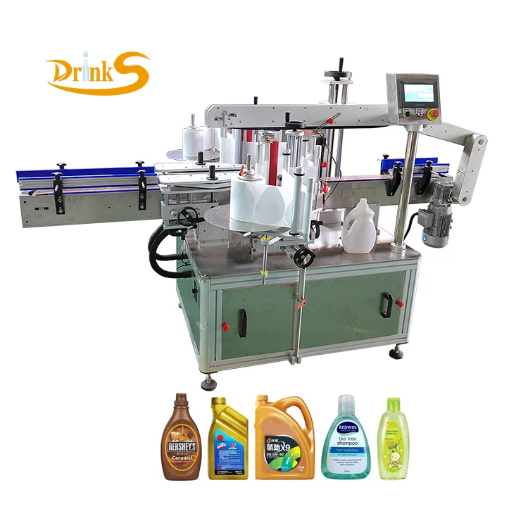 Automatic Stickers Flat Bottle Double Sided Labeling Machine For Square Bottles