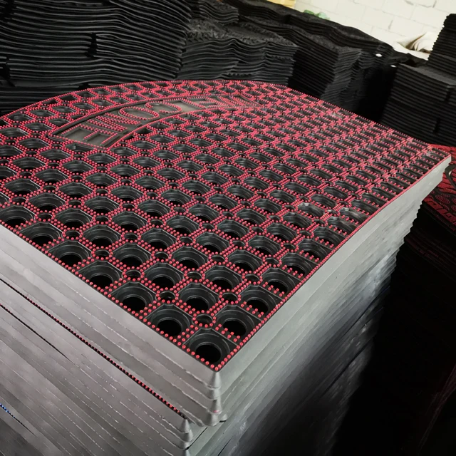 Non Slip Welcome rubber Door Mats Indoor Outdoor carpet Durable Washable Shoe Rugs Wet Area Door Mat with holes