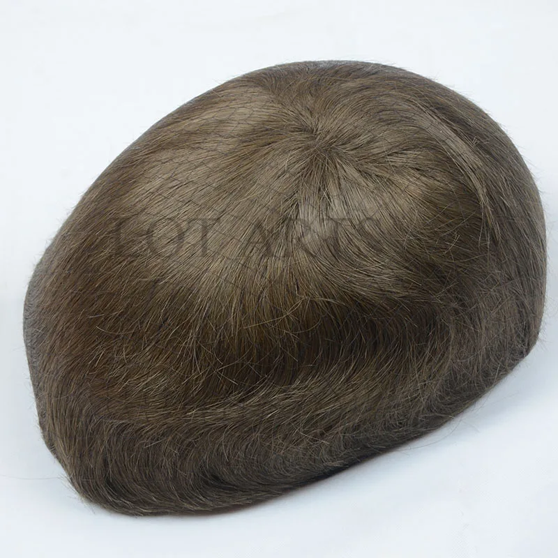 
8x 10 inches the best breathable and natural looking fine Swiss lace light brown toupee indian human hair 