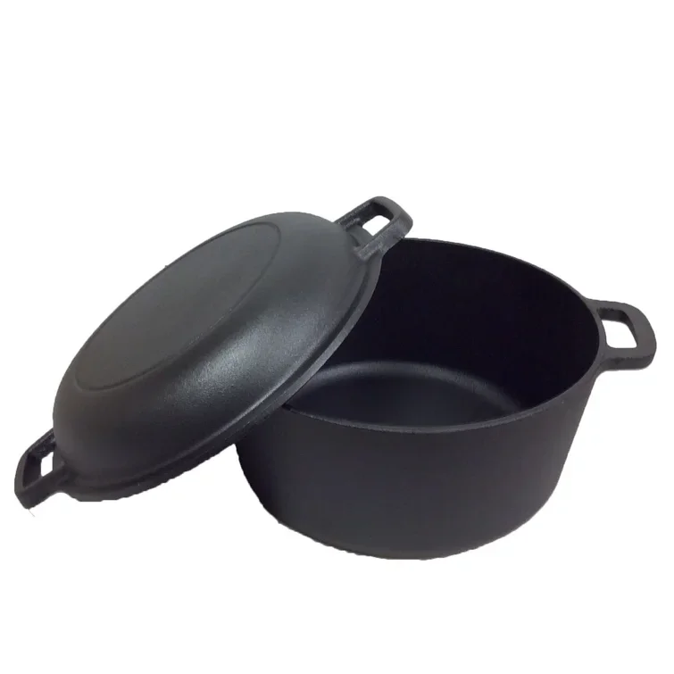 Cast iron Cookware Large capacity 3.1-4L dutch oven with Dome Lid and Handles dutch oven cast iron pot support Outdoor