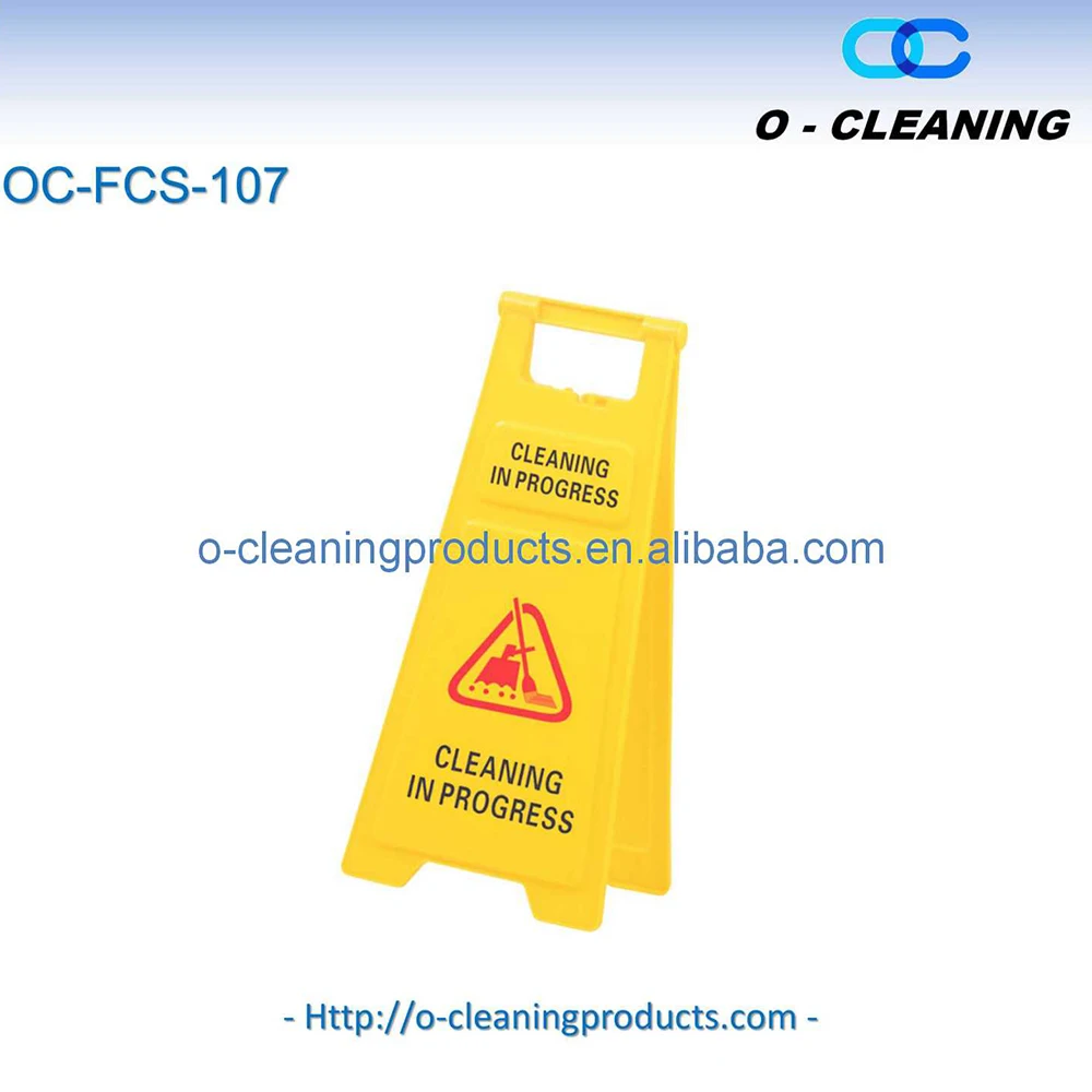 O-Cleaning Two-Sided Wet Floor Caution Sign English/Spanish,Fold-Out Biligual Floor Safety Warning Sign For Mall/Supermarket
