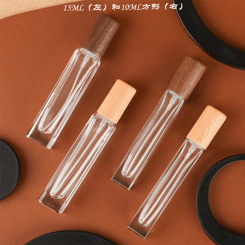 Selling 15 ml Clear Glass Square Round Cosmetic 10 ml Square Thick Bottom 10ml Perfume Bottle With Atomizer