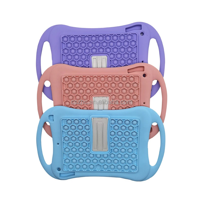 Unique Design Fidget Bubble Sensory Toys Silicone Tablet Shell Case with Fold