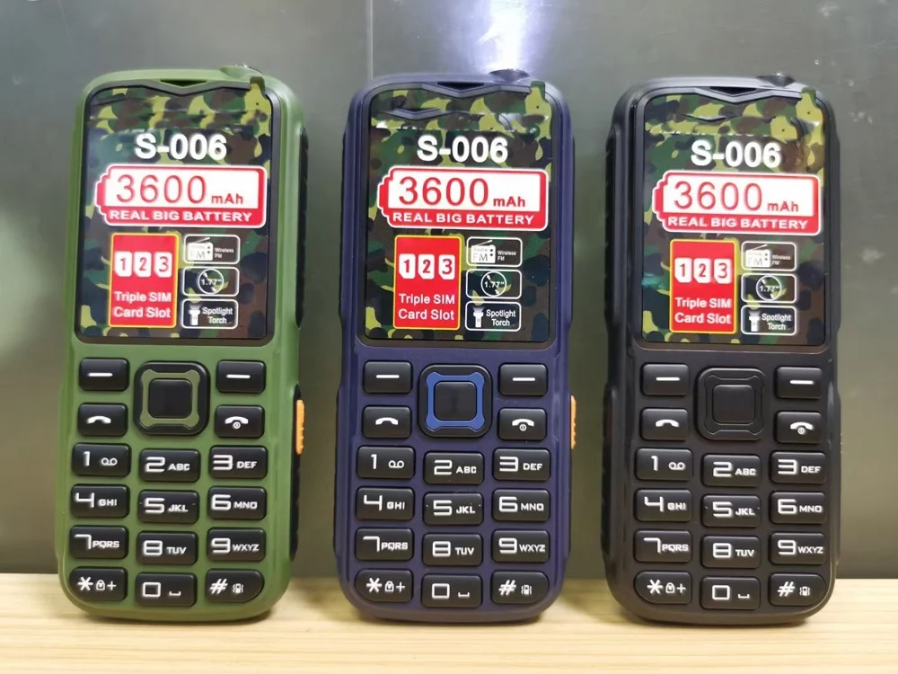 hot sellings 2023 S006 big battery rugged feature mobile phone with power bank