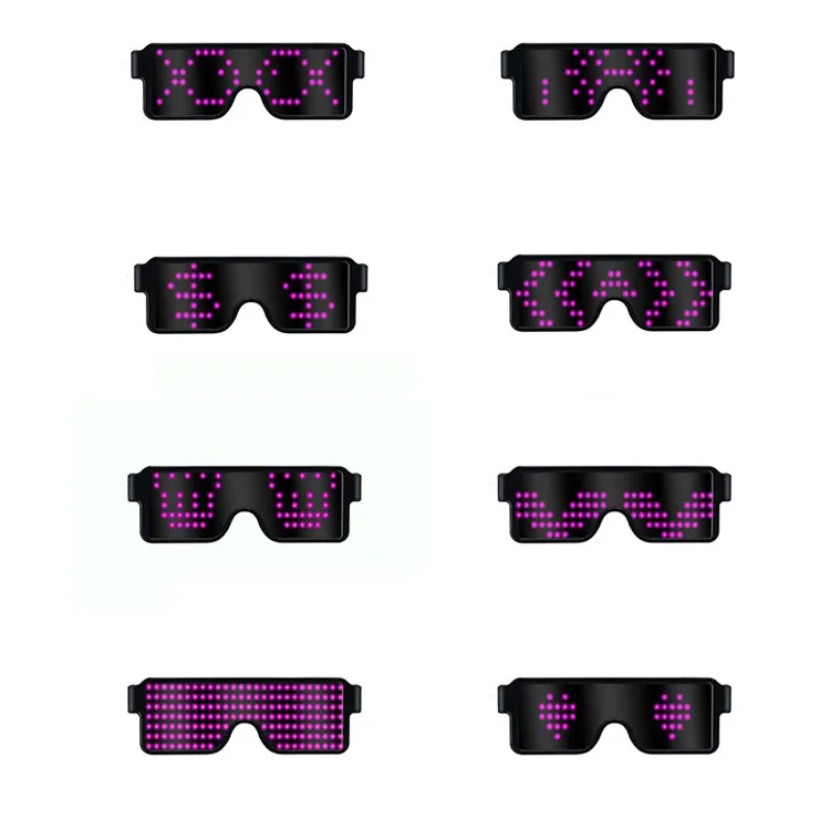 Fancy LED Light up Glasses 8 Dynamic Patterns Glowing Luminous Glasses