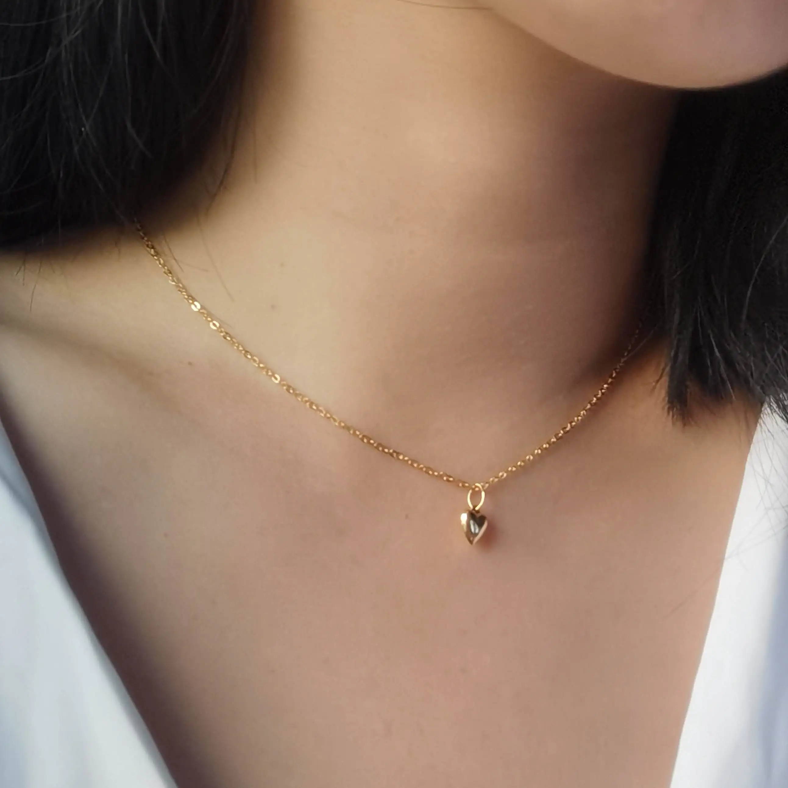 14K Gold Filled Dainty Heart Necklace personalized Pendant Choker Necklace Customized Jewelry for Women