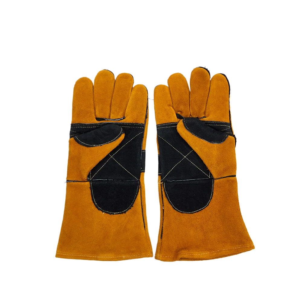 Premium Cow Split Leather Welding Gloves for Fireplace BBQ Heat Protection Heavy Duty Welding Gloves