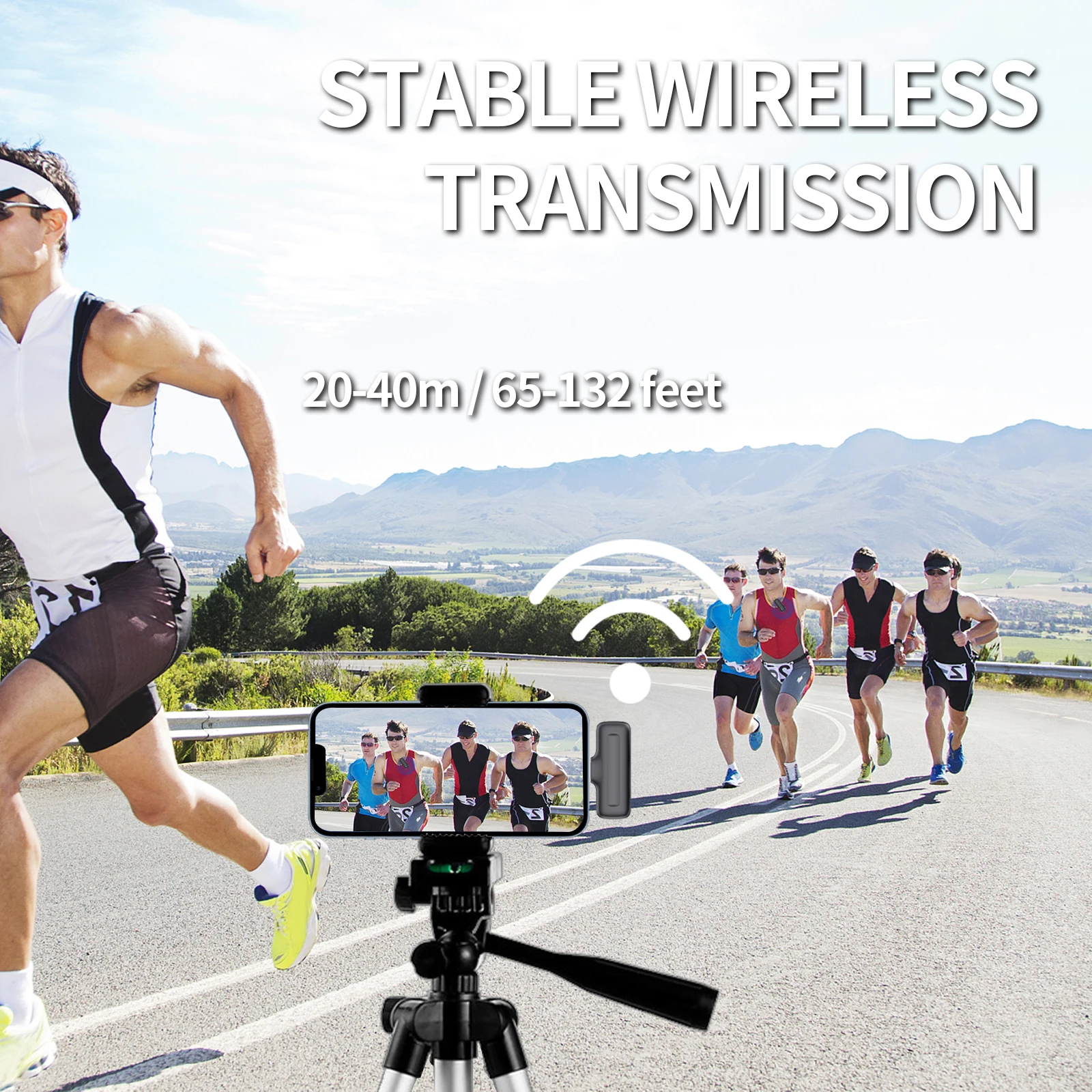 Hayner-Seek  Wireless Lavalier Microphone Plug & Play Noise Reduction Wireless Lapel Mic for iPhone, Charge Box, 60m (197 Feet)