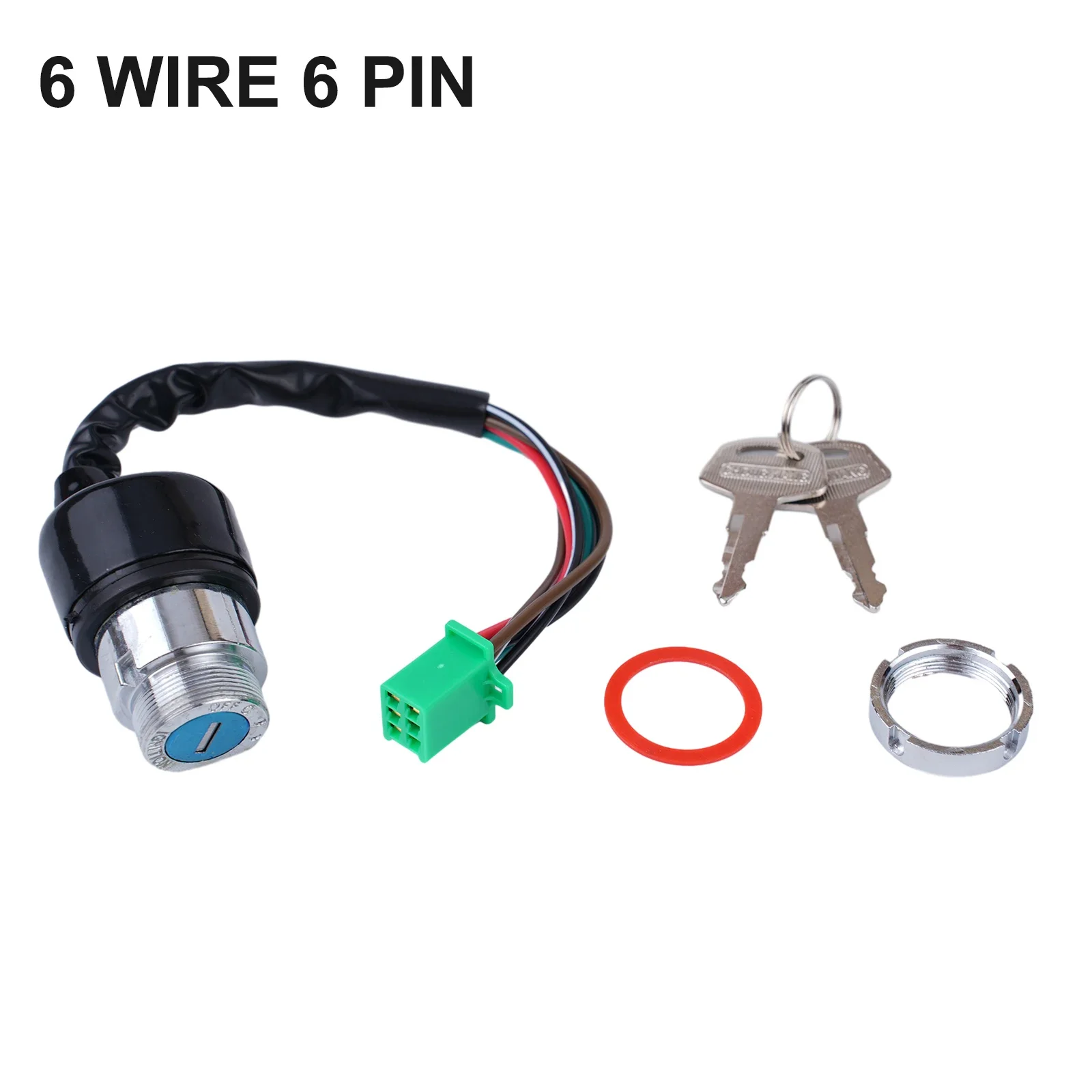 6 Wire Motorcycle Ignition Key Switch 2 Keys Set
