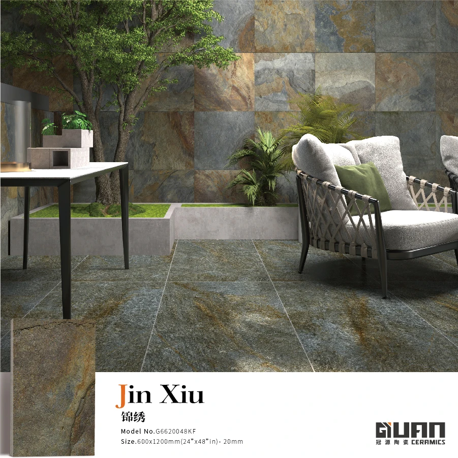 Modern Outdoor Pool Tile Grey slate Look Tiles for Non-Slip Swimming Pool Porcelain Floor Ceramic Mosaic