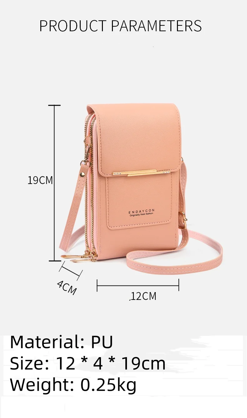 New Arrival Touch Screen Cell Phone case Purse Small Crossbody Lady Handbags PU Leather Women Shoulder Purse Wallet for Phones