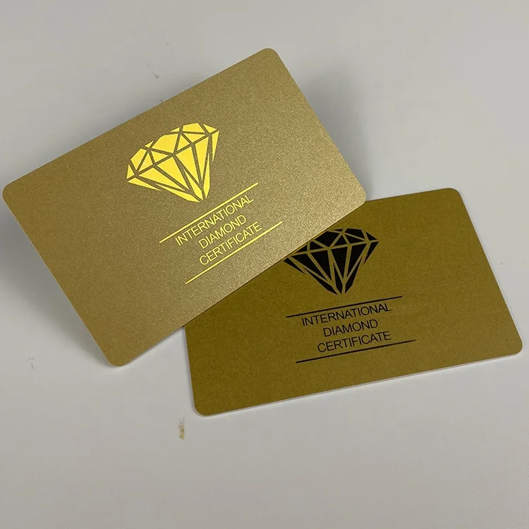 Custom 20PT Matt PVC Card Printing PVC Membership Card Golden Plastic Card With Gold Foil