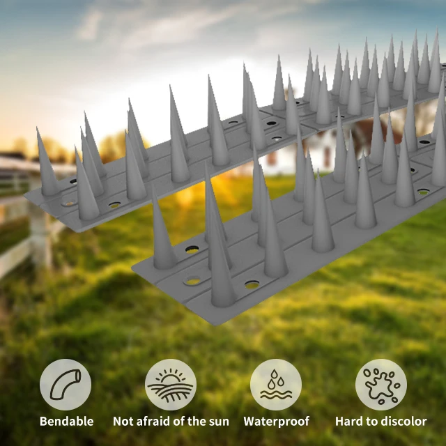 Defender Spikes Plastic Bird Spikes for Pigeons and Other Small Birds Squirrel Deterrent