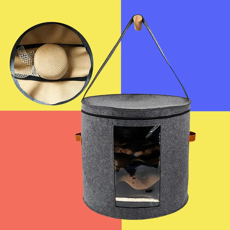 Multifunctional folding Felt Storage box Hat Wardrobe storage basket