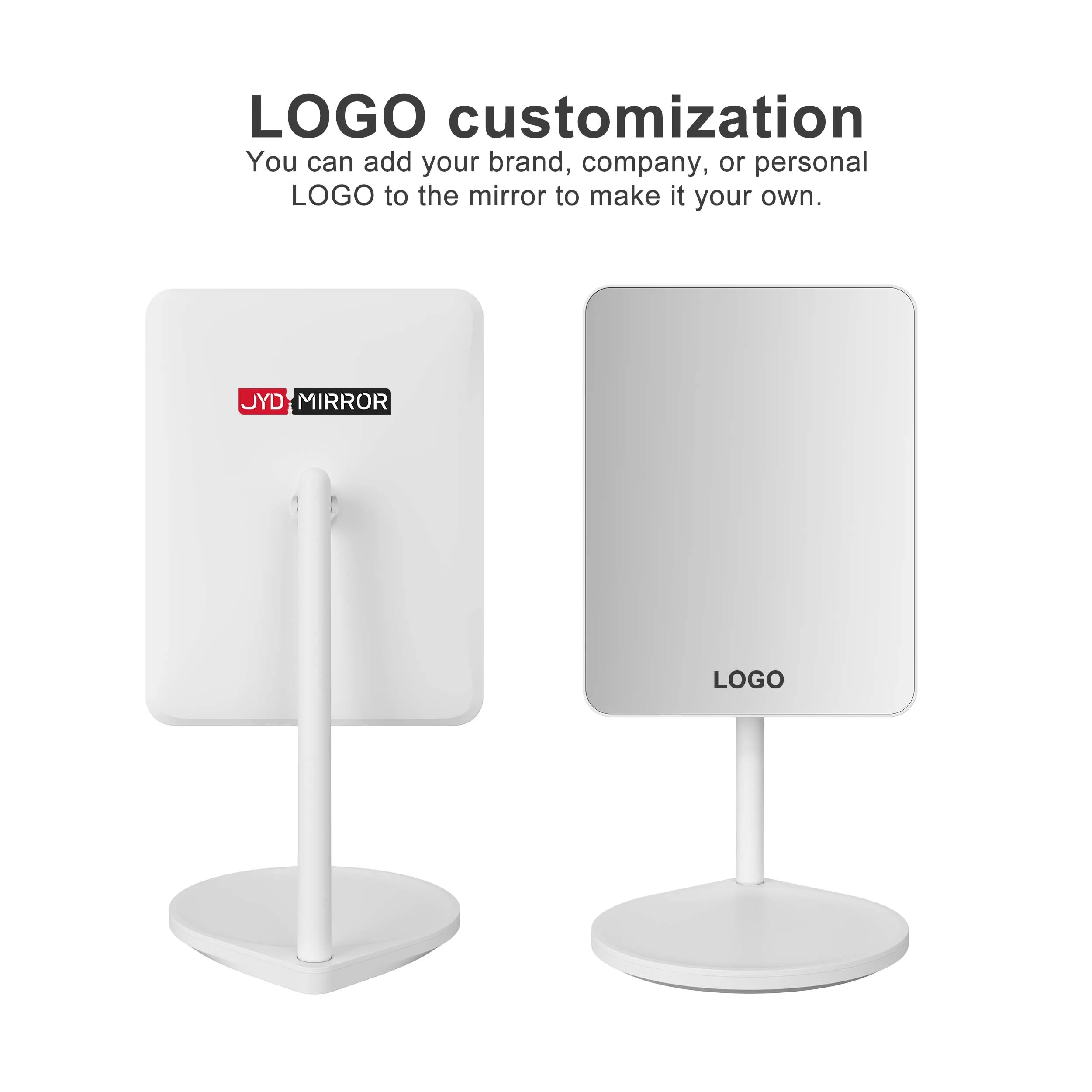 Wholesale White Custom Logo Factory Supply Portable Storage Cosmetic Make Up Adjustable Vanity With Table Makeup Tabletop Mirror