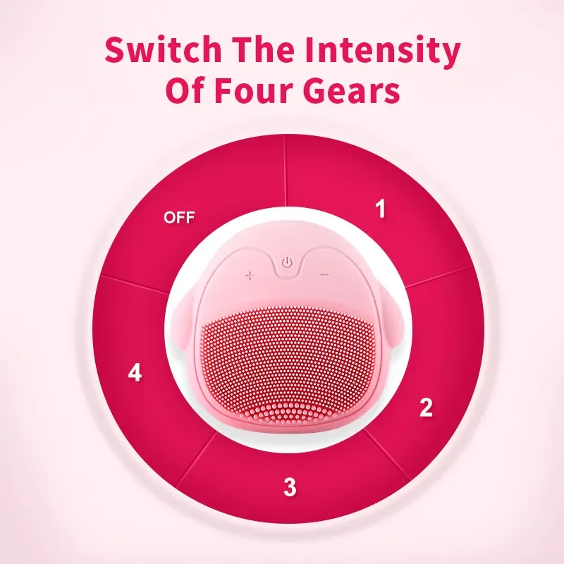 Rechargeable Ultrasonic Silicone Electric Cleansing Brush Mini Skin Washing Massage Brush