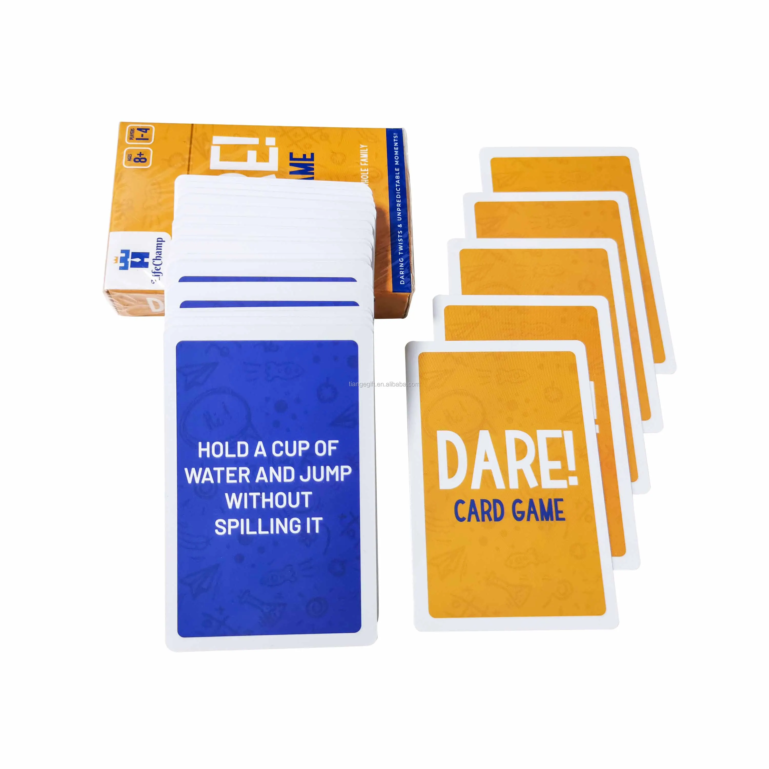 
custom orange party dare card games for family 