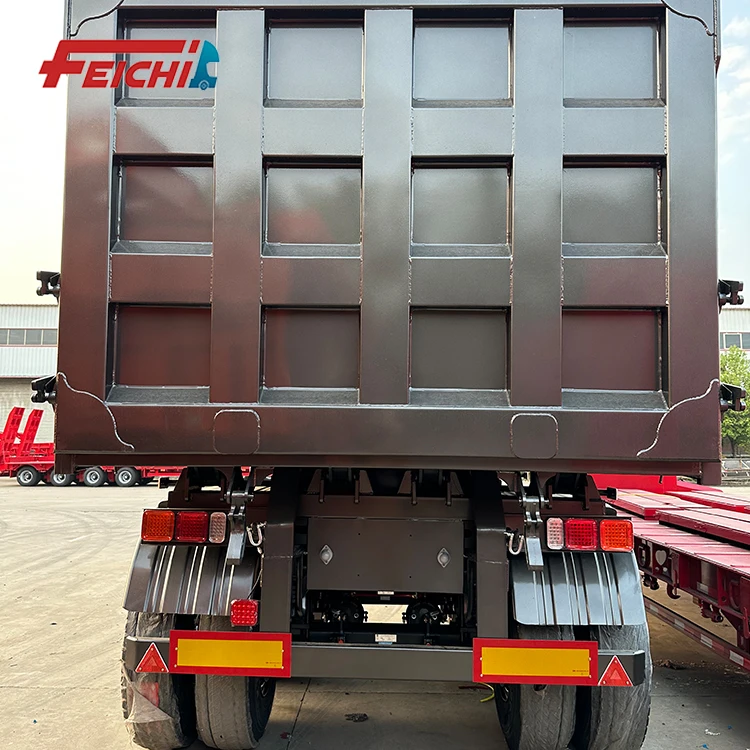 Tri-Axle Hydraulic Rear Dump trailer Tipper Semi Truck Tipping Trailer